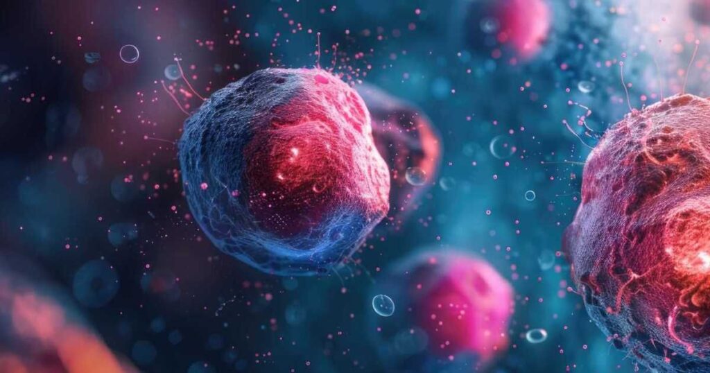 Microscopic view of HEK cells used for transient protein expression.